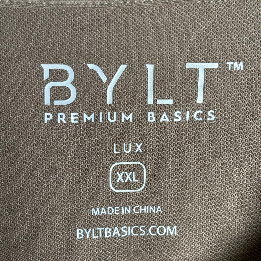 BYLT Drop-Cut Long Sleeve Lux Polo XXL Driftwood Fawn NWT - Picture 4 of 7